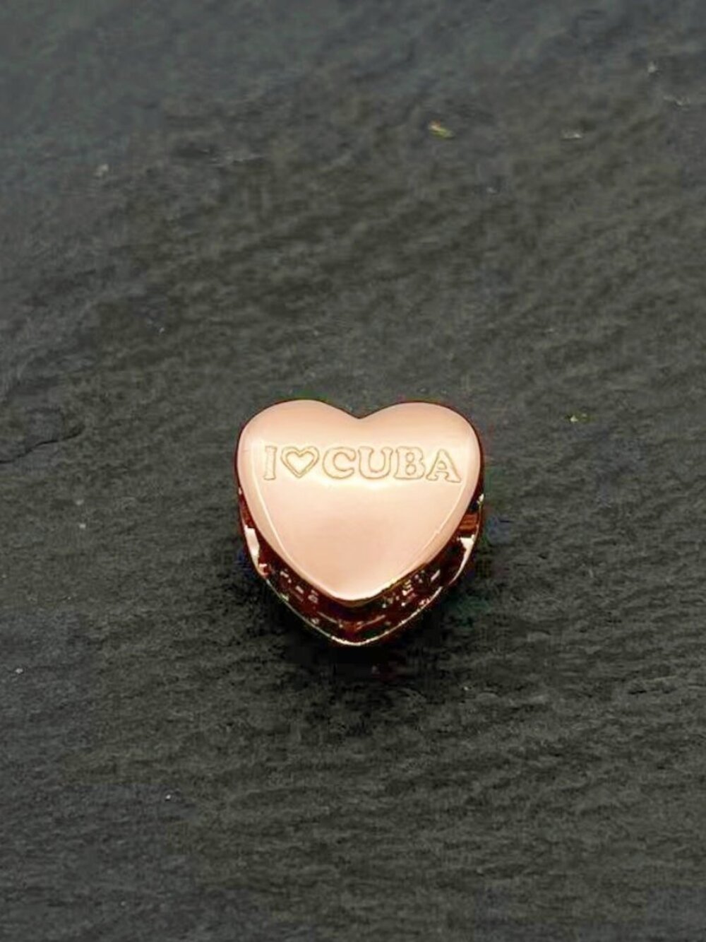 Pandora I Love Cuba Heart Charm Rose Gold Plated Jewelry